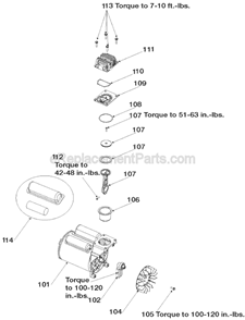 Page B Diagram and Parts List for CPFFR350 Type 1 Porter Cable Compressor